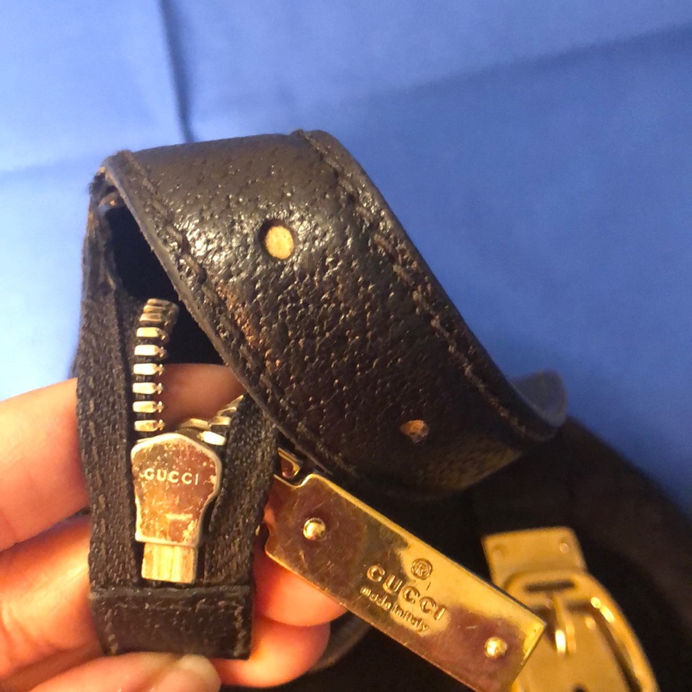 Black Gucci Canvas Horsebit Hobo Style Bag - Picture 8 of 9